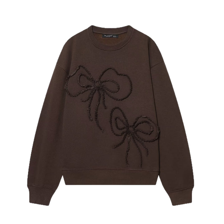 Damen Cropped Boxy Sweatshirt mit 3D-Schleifenapplikation Echoarchiv