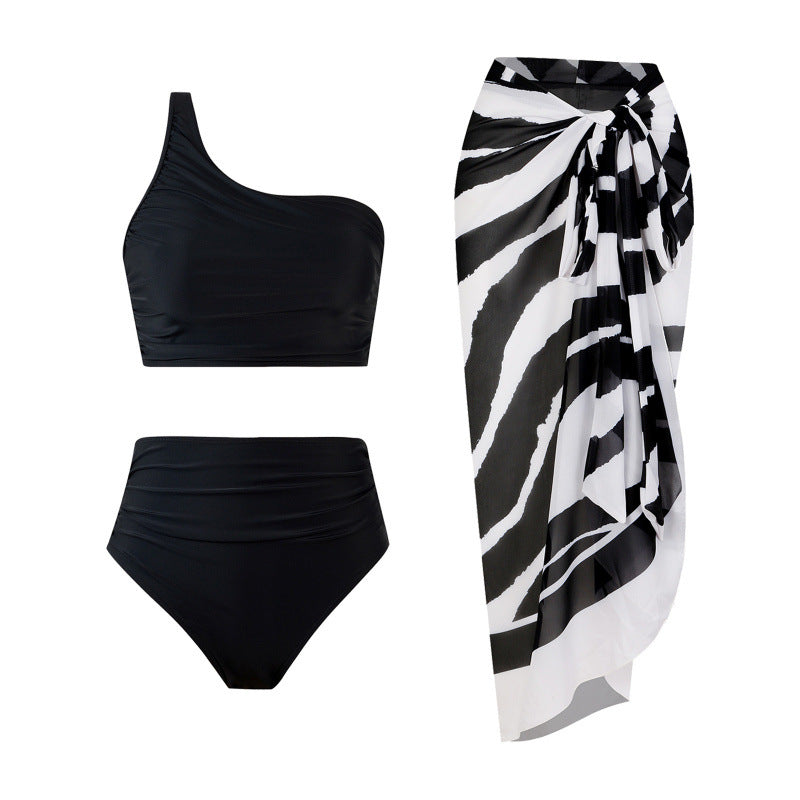 Damen Bikini-Set mit elegantem asymmetrischen Oberteil und hohem Taillenslip Echo Archiv