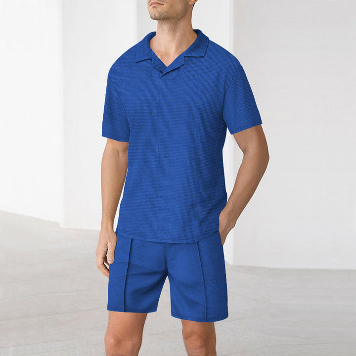 Herren angenehm leichtes Kurzarm-Set mit strukturiertem Design Echoarchiv