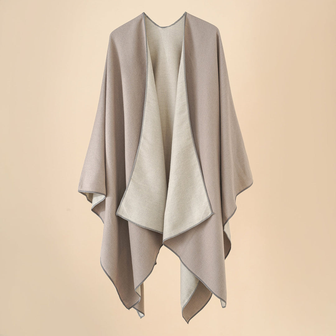 Damen Wohlfühl-Poncho Aus Weichem Wollmix mit Elegantem Schnitt Echoarchiv