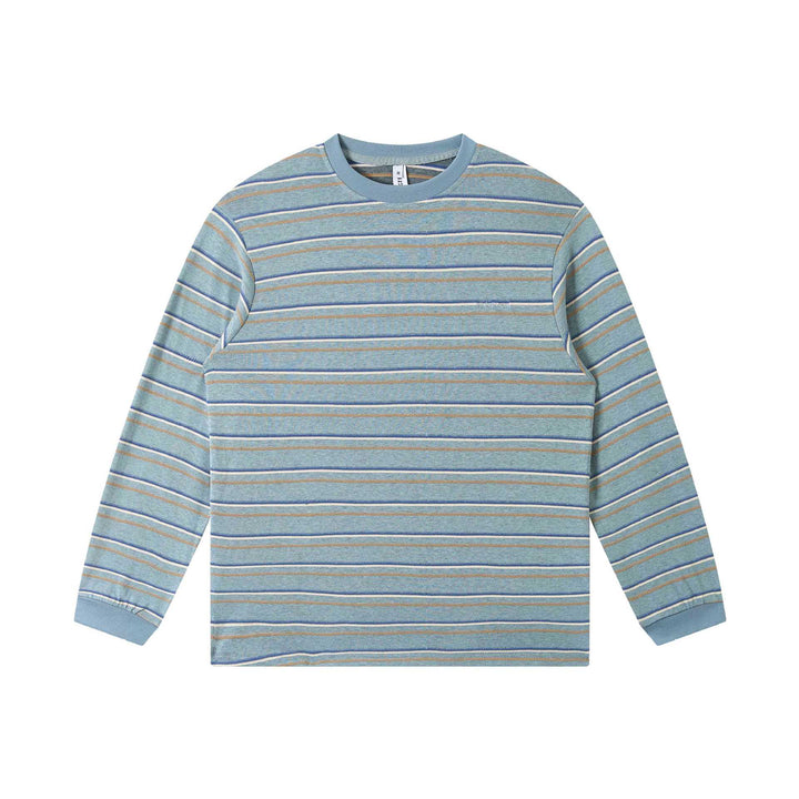 Unisex Fein gestricktes Langarmshirt mit Streifenstruktur und geripptem Rundhals Echoarchiv