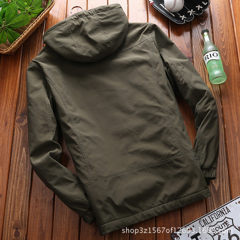 Herren nan wind- und wasserabweisende Parka‑Fieldjacke mit abnehmbarer Kapuze und Sherpa Futter Echo Archiv