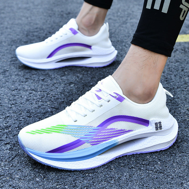 Unisex leichte Dämpfungs-Laufschuhe mit atmungsaktivem Mesh-Oberteil, seitlicher Energielaufsohle und Fersen-Zuglasche – Tavélo