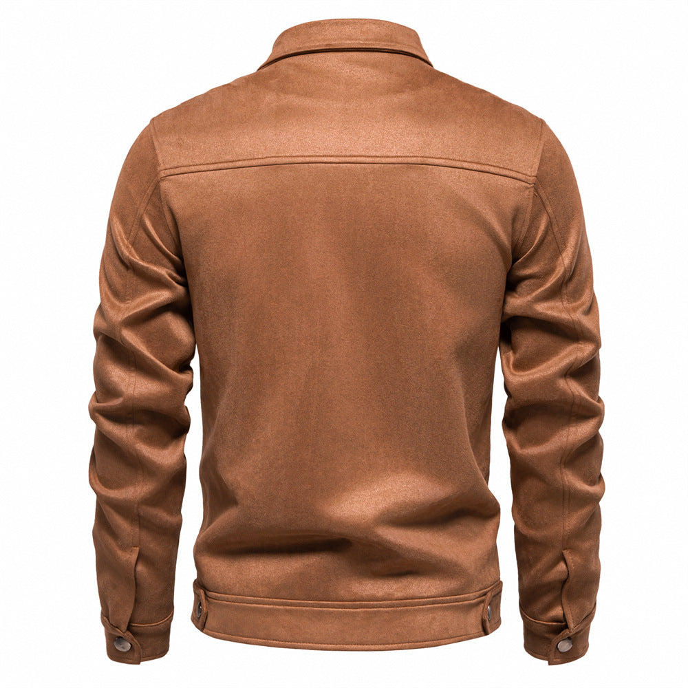 Herren Kunstlederjacke mit strukturiertem Design und seitlichen Reißverschlusstaschen Echoarchiv