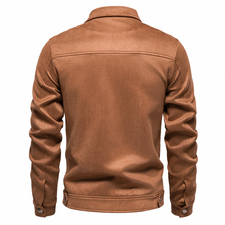 Herren Kunstlederjacke mit strukturiertem Design und seitlichen Reißverschlusstaschen Echoarchiv