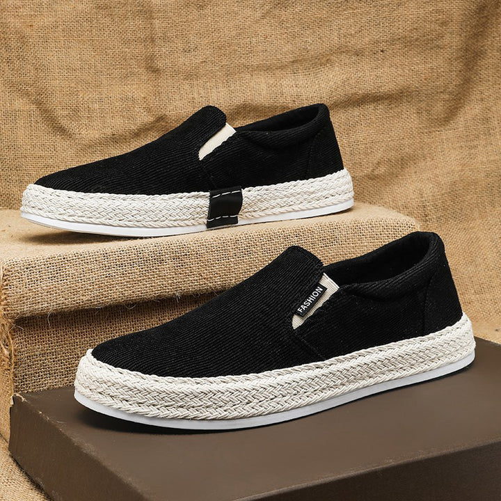 Herren Espadrille-Slipper aus Canvas mit geflochtenem Jutebesatz – Tavélo