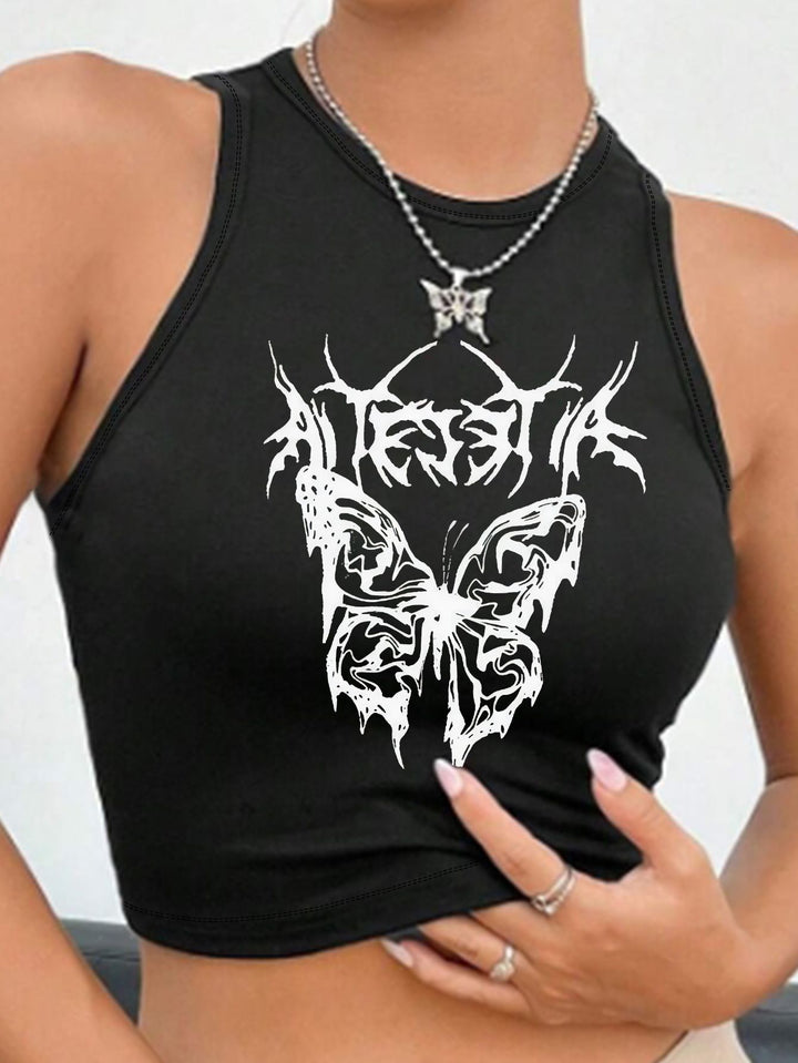 Damen Crop-Top mit einzigartigem Design und modischem Schriftzug Echo Archiv