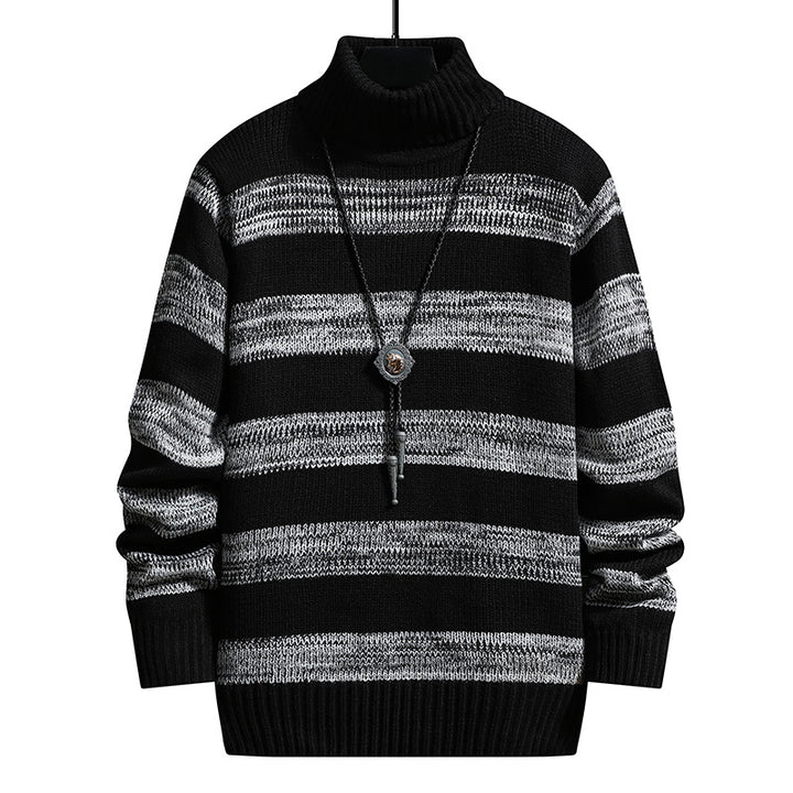 Herren hochgeschlossener gestreifter Pullover Echoarchiv