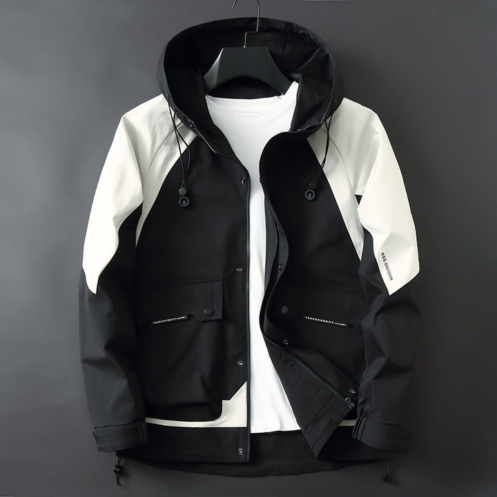 Herren Technische Parka-Jacke im Utility-Stil mit Kapuze, wind- und wasserabweisender Shell Echo Archiv