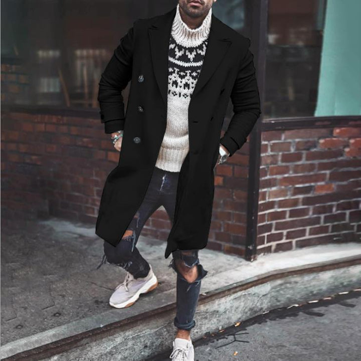 Herren eleganter Doppelreiher-Mantel Echoarchiv