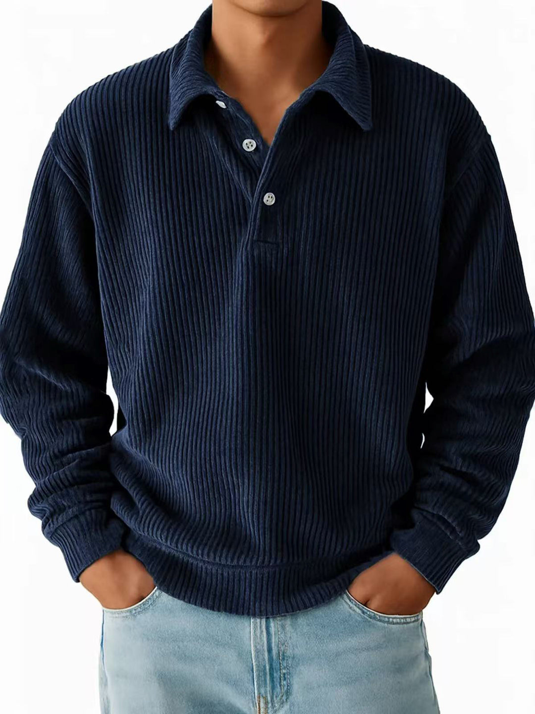 Herren Poloshirt mit Rippstruktur und klassischem Kragen Echoarchiv
