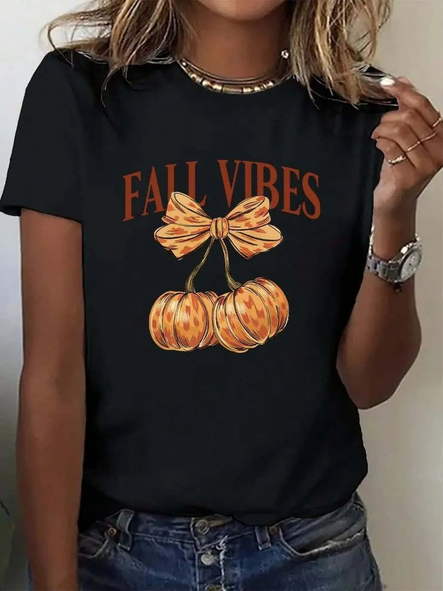 Damen T-Shirt mit stylischem Kürbis-Motiv und aufregendem Animal-Print Echo Archiv