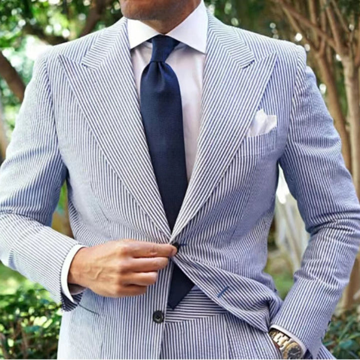 Herren Elegant Gestreifter Anzugblazer Echoarchiv