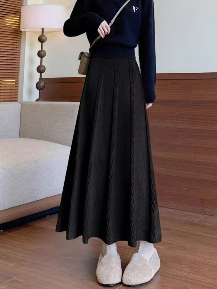 Damen Eleganter Midirock mit feinem Zopfmuster Echo Archiv