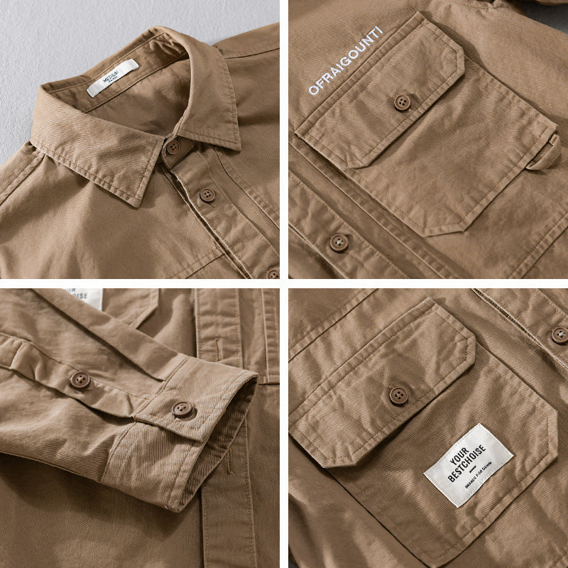 Herren Field-Overshirt im Military-Stil mit aufgesetzten Brusttaschen und relaxed Fit Echoarchiv
