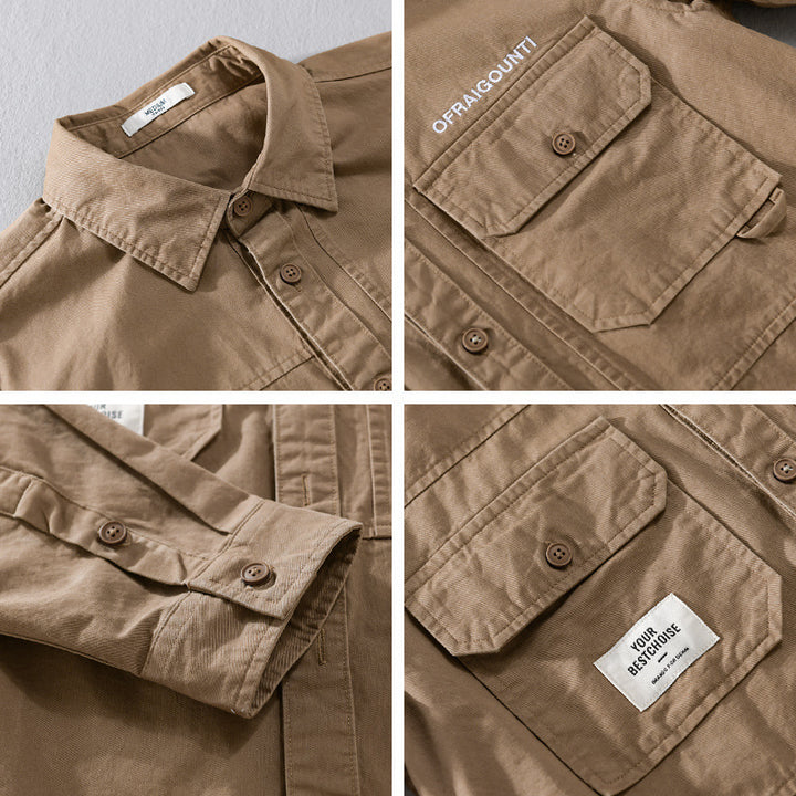 Herren Field-Overshirt im Military-Stil mit aufgesetzten Brusttaschen und relaxed Fit Echoarchiv