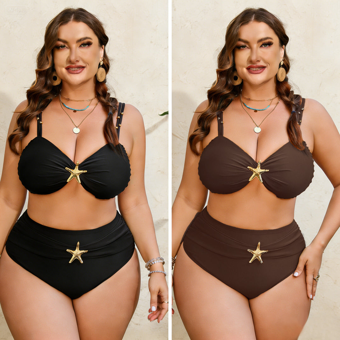 Damen High-Waist Bikini-Set mit eleganter Sternen-Applikation Echo Archiv