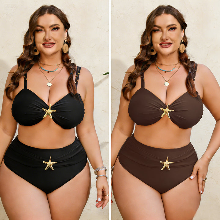 Damen High-Waist Bikini-Set mit eleganter Sternen-Applikation Echo Archiv