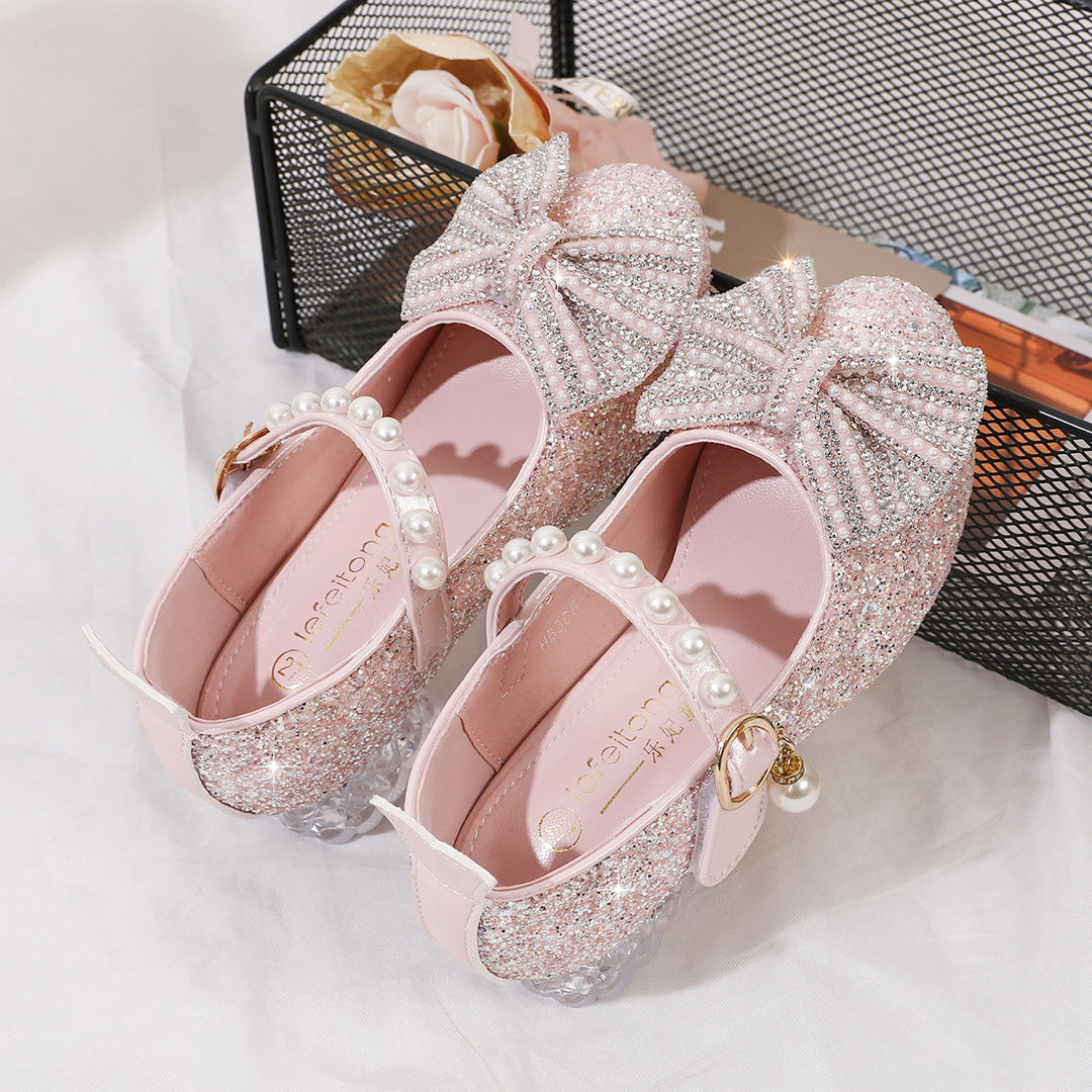 Damen Glitzernde Ballerinas mit Perlenverschluss Echo Archiv
