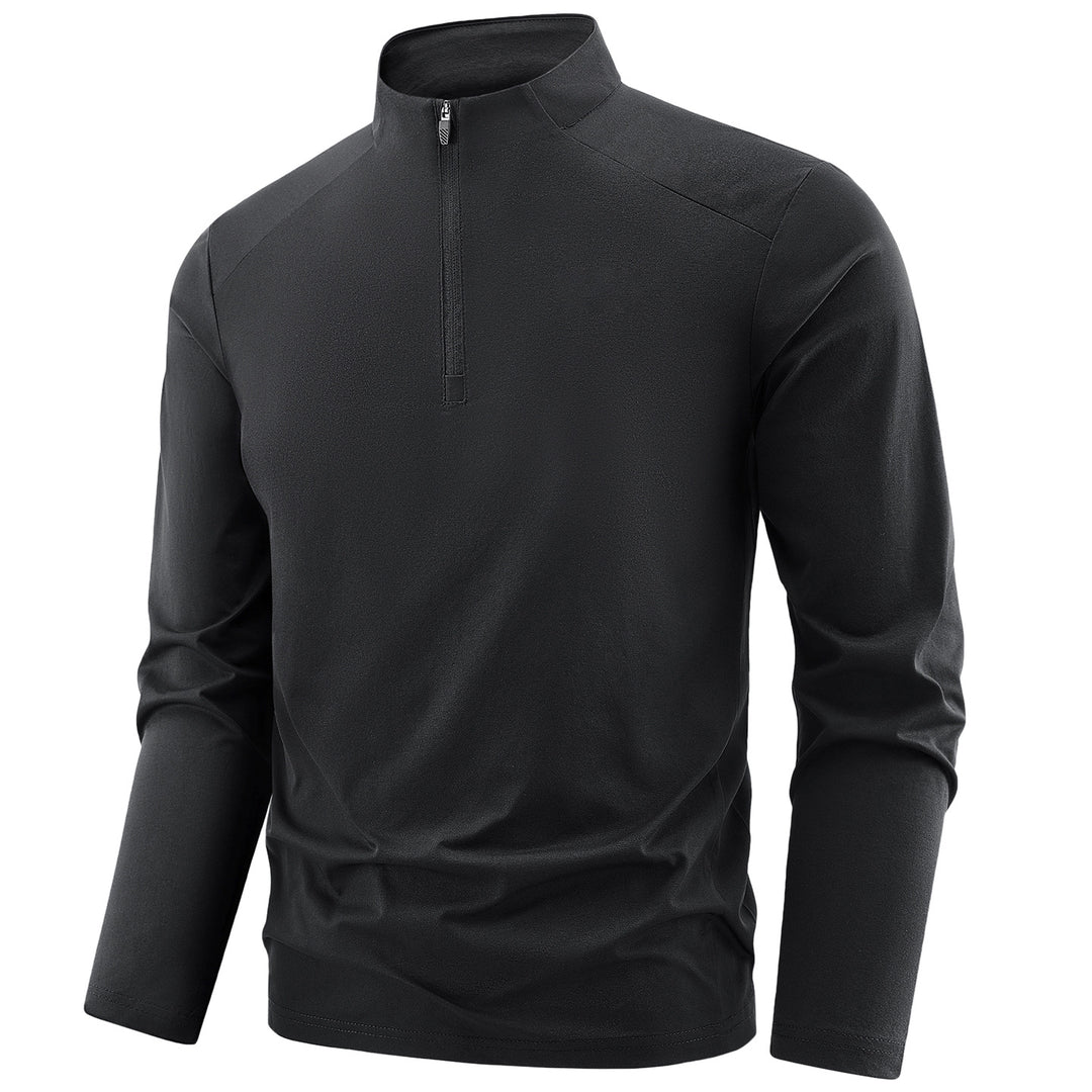 Herren Langarm-Performance-Halbzip-Trainingsshirt mit Stehkragen und atmungsaktivem Funktionsmaterial Echoarchiv