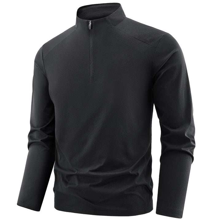 Herren Langarm-Performance-Halbzip-Trainingsshirt mit Stehkragen und atmungsaktivem Funktionsmaterial Echoarchiv