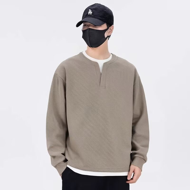 Herren lässiger Sweatshirt mit modernem Stehkragen und hochwertiger Textur Echoarchiv