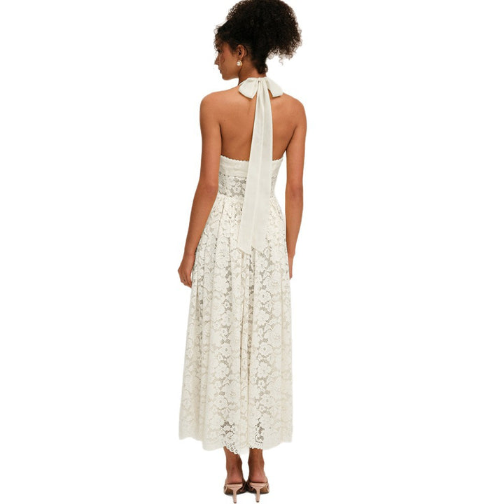 Damen Elegant Spitzenkleid mit geflochtenem Träger Echo Archiv