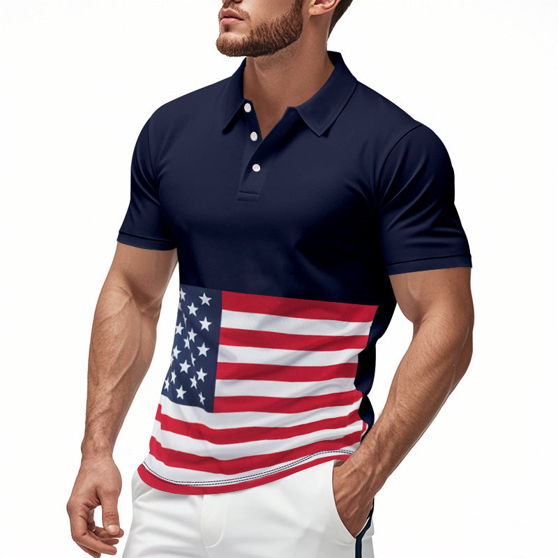 Herren Poloshirt mit einzigartigem Flaggenmotiv und moderner Passform Echoarchiv