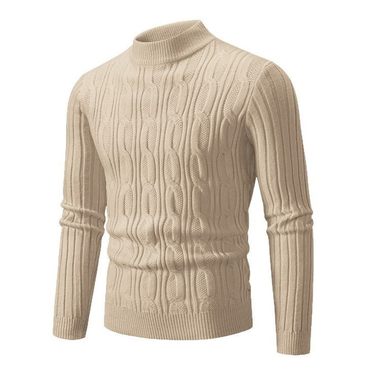 Herren Rollkragenpullover mit strukturiertem Zopfmuster und angenehmer Passform Echoarchiv