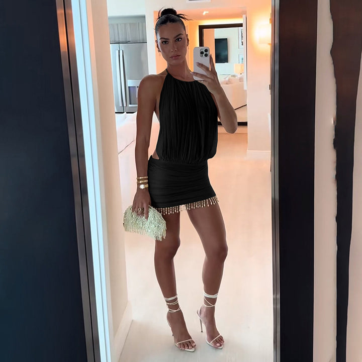 Damen ärmelloses Minikleid mit Raffungen und eleganten Details Echo Archiv