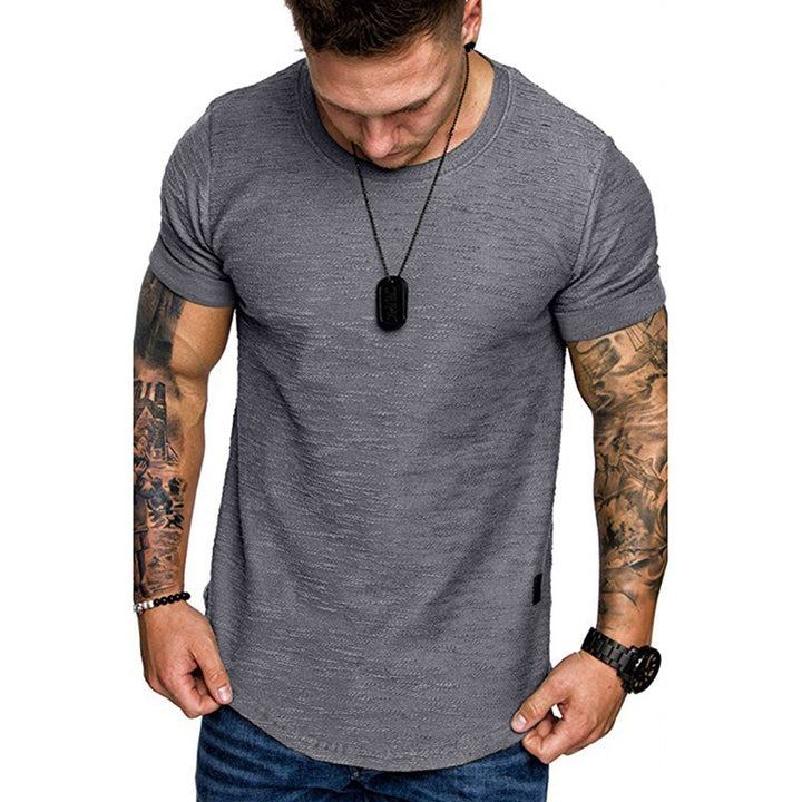 Herren hochwertiges T-Shirt mit strukturiertem Gewebe und figurbetonendem Schnitt Echoarchiv