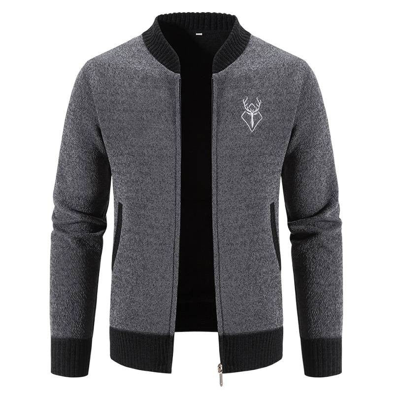 Herren modische Strickjacke mit Reißverschluss und hohem Kragen Echoarchiv