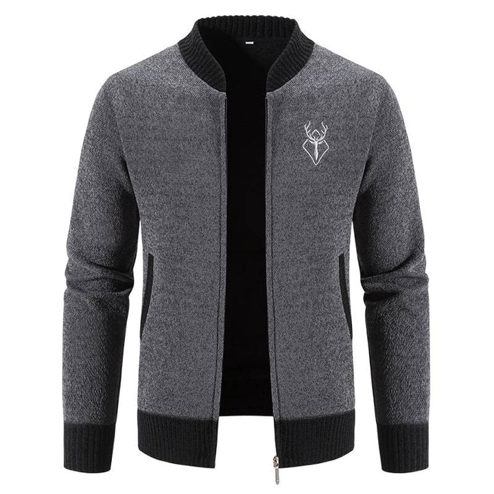 Herren modische Strickjacke mit Reißverschluss und hohem Kragen Echoarchiv