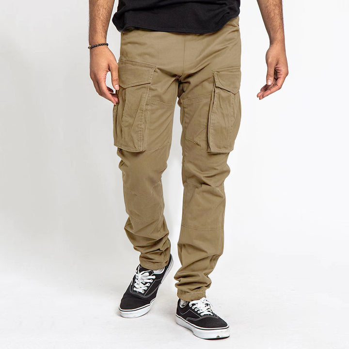 Herren Cargo-Hose mit Mehrfach-Taschen, tapered Passform & Kordelabschluss – Bravaro