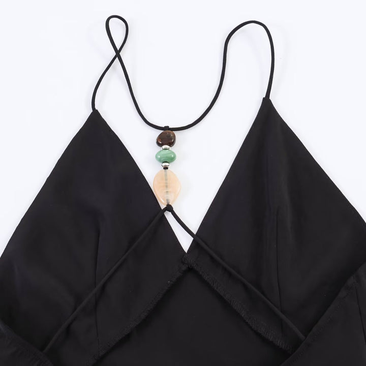 Damen Maxikleid mit zartem Spaghettiträgerdesign und eleganter Drapierung Echo Archiv