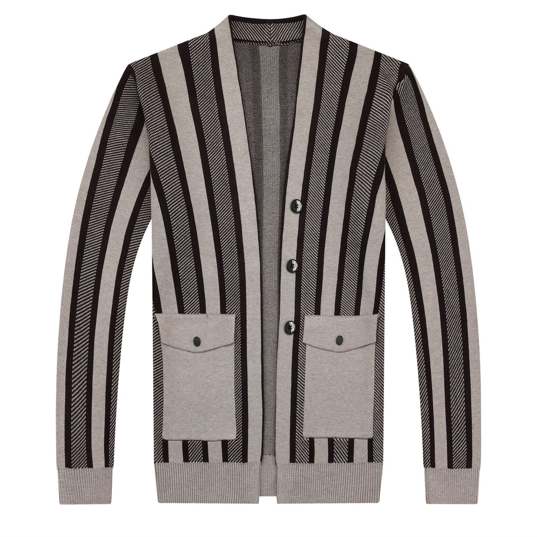Herren modische Strickjacke mit ausgefallenem Streifenmuster Echoarchiv