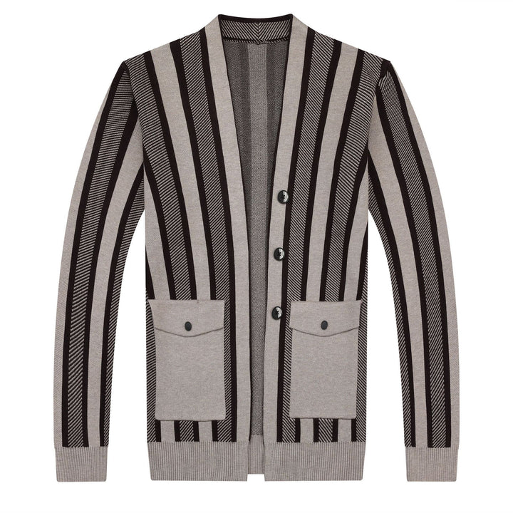 Herren modische Strickjacke mit ausgefallenem Streifenmuster Echoarchiv