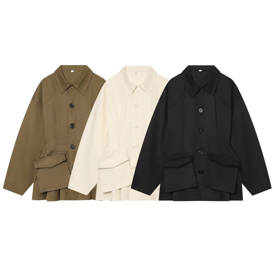 Damen Oversize-Utility-Jacke mit großen Klappentaschen und Tunnelzug Echo Archiv