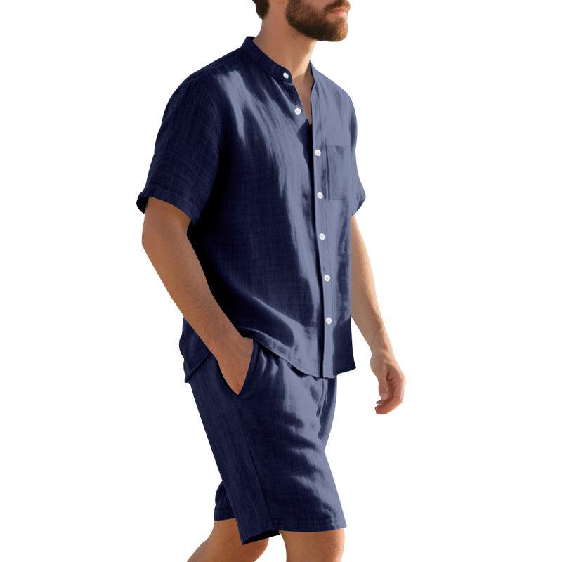 Herren lässiges Kurzarmhemd und Shorts Set mit hochwertigen atmungsaktiven Materialien Echoarchiv
