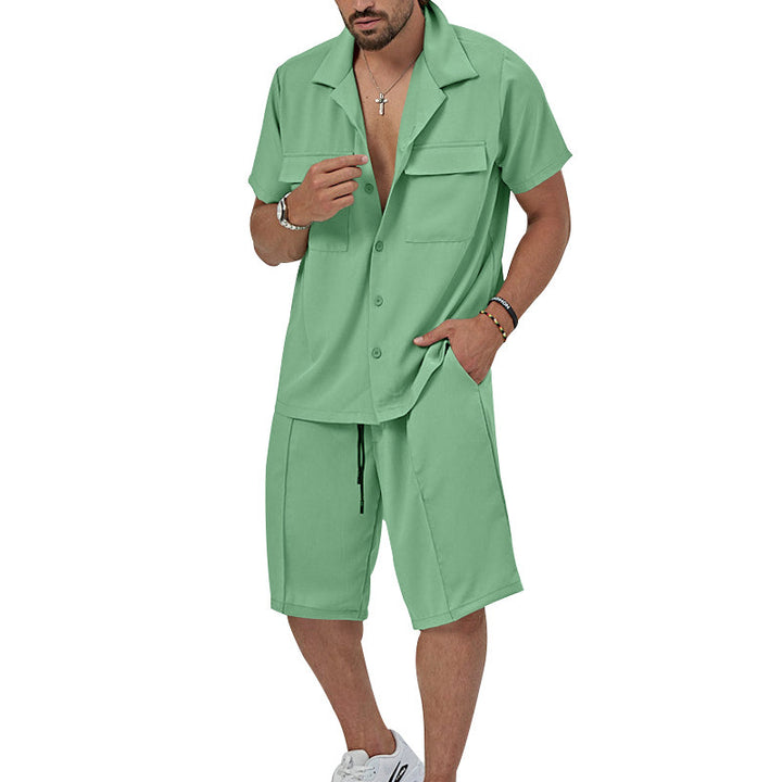 Herren lässiges Kurzarmhemd und Bermuda-Shorts Set Echoarchiv