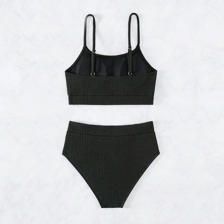 Damen Crop-Top und Hochbund-Bikini-Set Echo Archiv