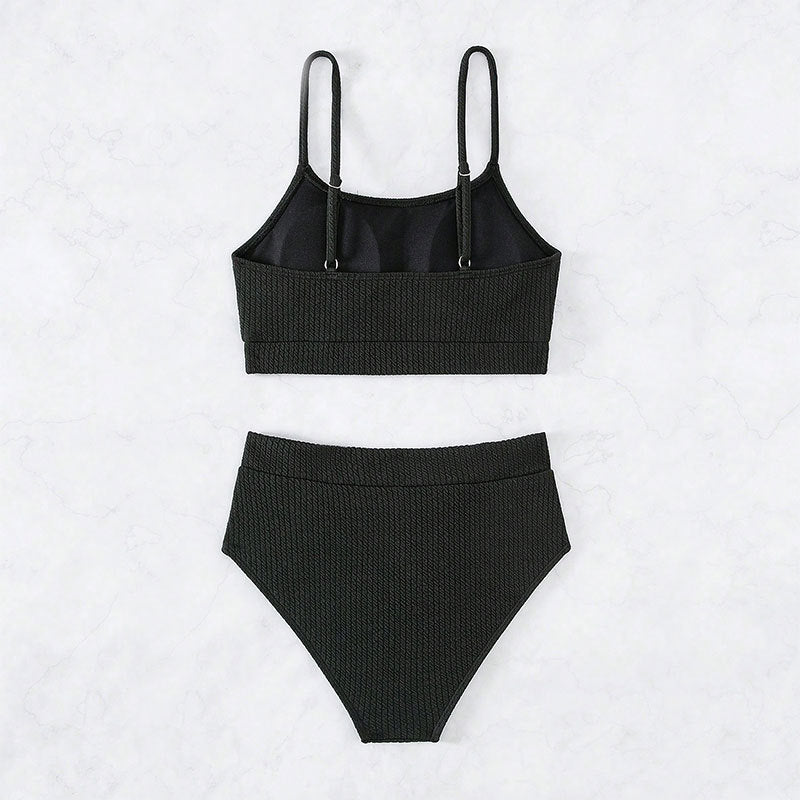 Damen Hochtailliertes Bikini-Set mit leicht strukturierter Oberfläche Echo Archiv