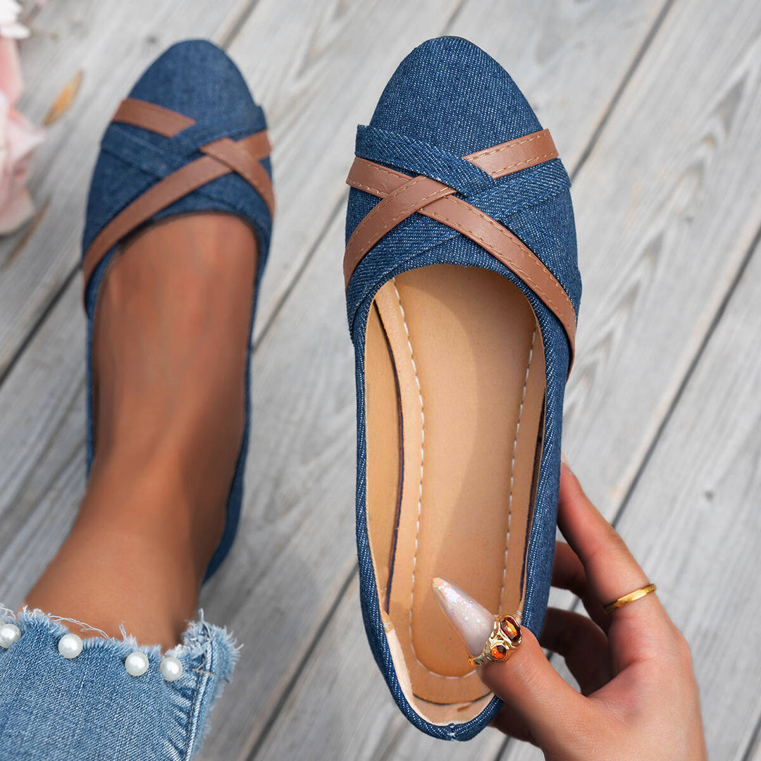 Damen Ballerinas mit elegantem Kreuzriemen Echoarchiv
