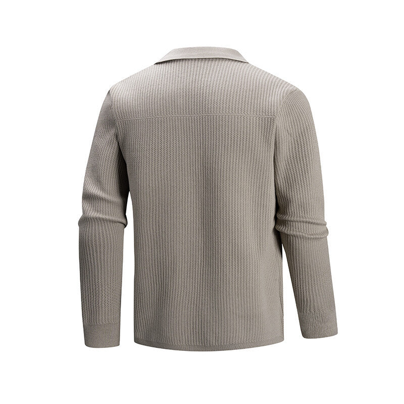 Herren Strickjacke mit modernem Rippmuster und praktischen Taschen Echoarchiv