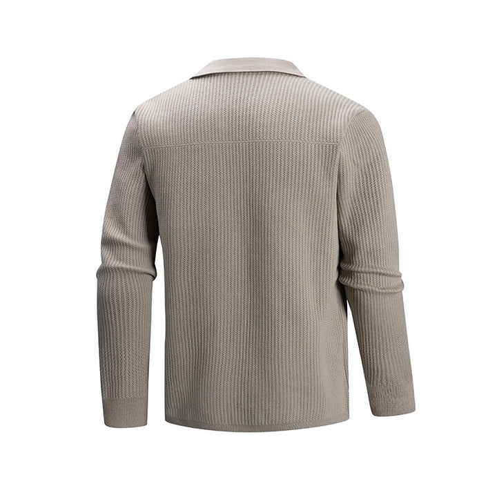 Herren Strickjacke mit modernem Rippmuster und praktischen Taschen Echoarchiv
