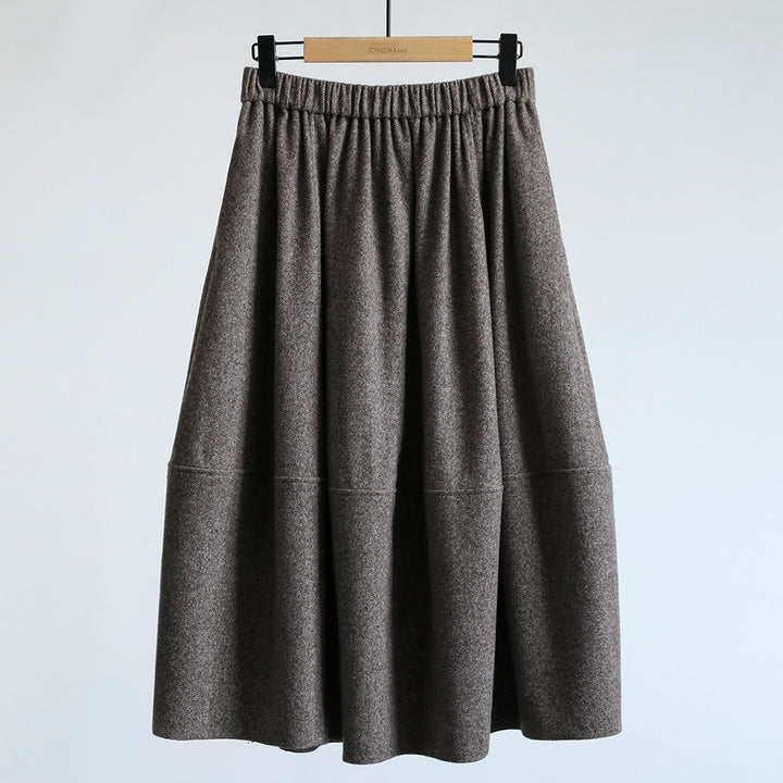 Damen Eleganter, schwingender Midi-Rock aus Wollmischung Echoarchiv