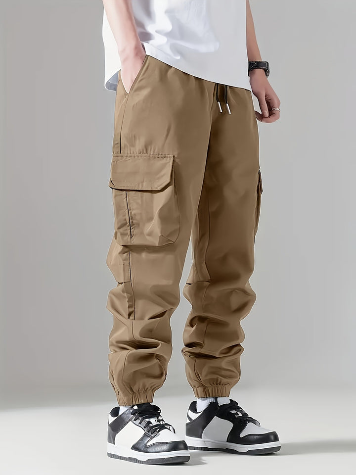 Herren Cargo-Jogginghose mit Kordelzug, Mehrfachtaschen & elastischen Bündchen Echoarchiv