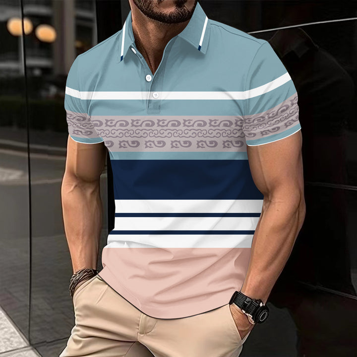 Herren Polohemd mit modernem Streifendessin Echoarchiv