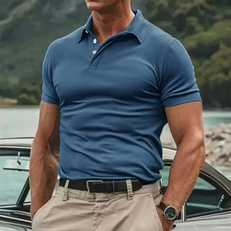 Herren Poloshirt mit klassischem Baumwollmix und modischen Details Echoarchiv