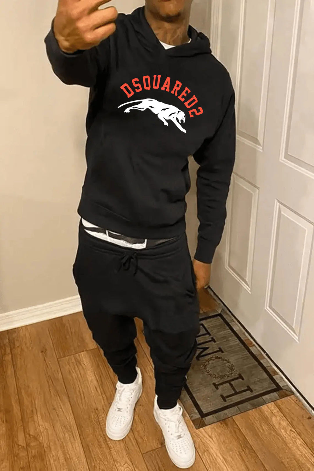 Herren sportliches Hoodie und Jogginghose Set mit funktionalen Taschen Echoarchiv